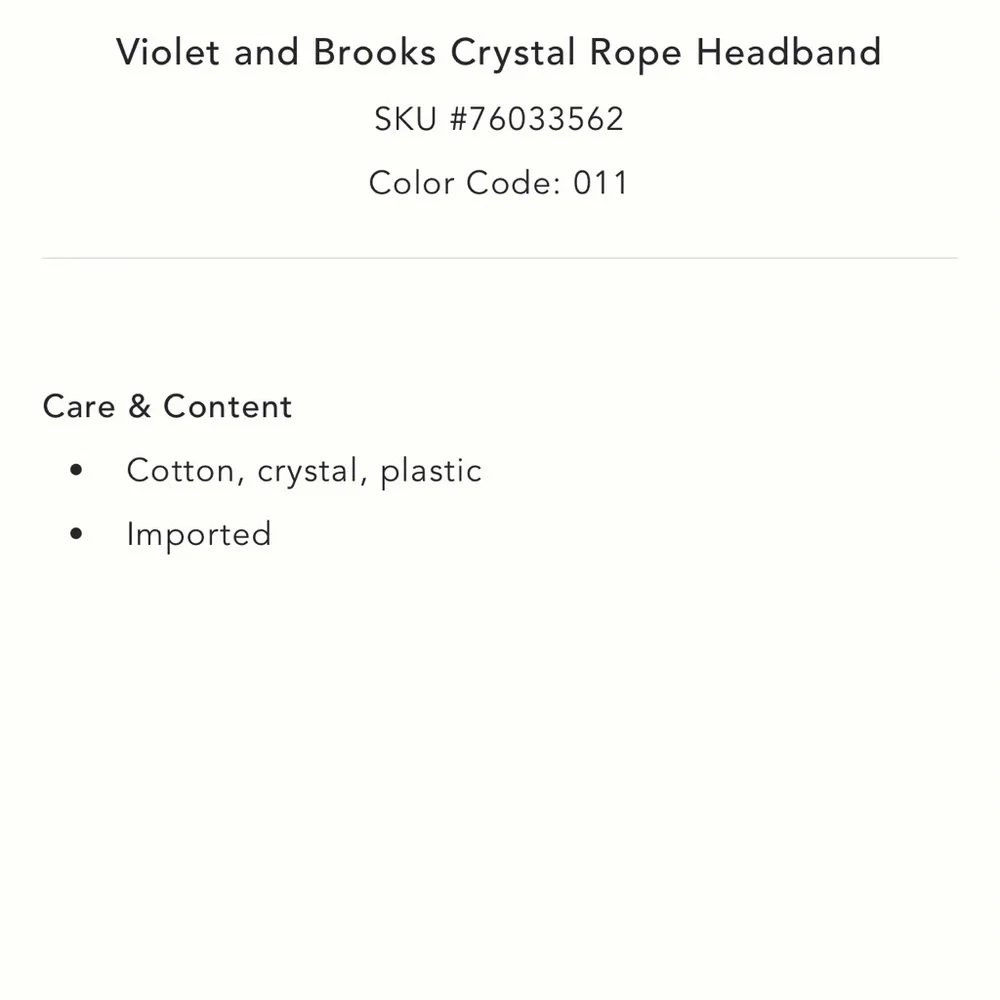 Violet & Brooks Crystal Rope Headband
